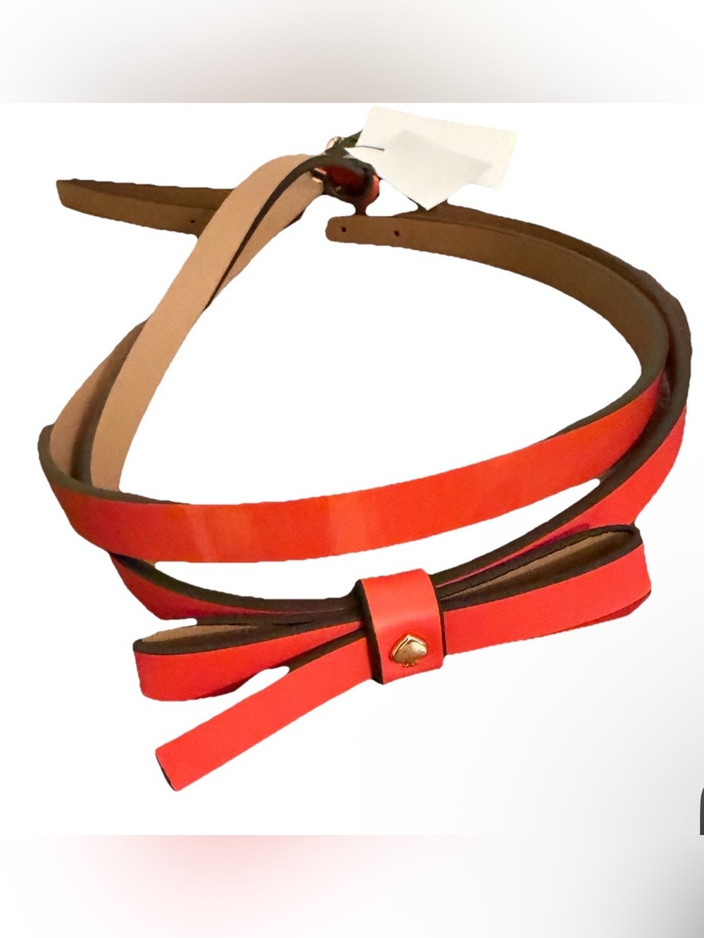 kate spade Set of 2 Red Bow & Without Bow Leather Waist Belt Size XL NWT
